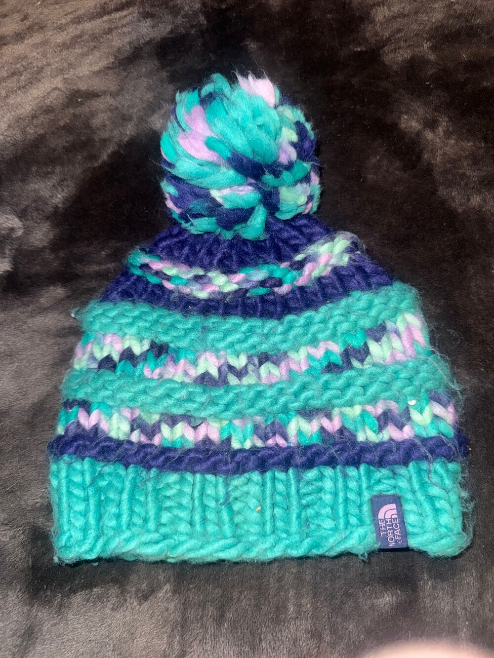 The North Face Multicolor Knit Pom Beanie Hat